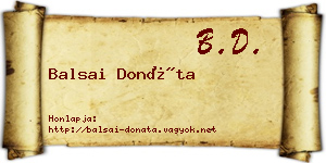 Balsai Donáta névjegykártya